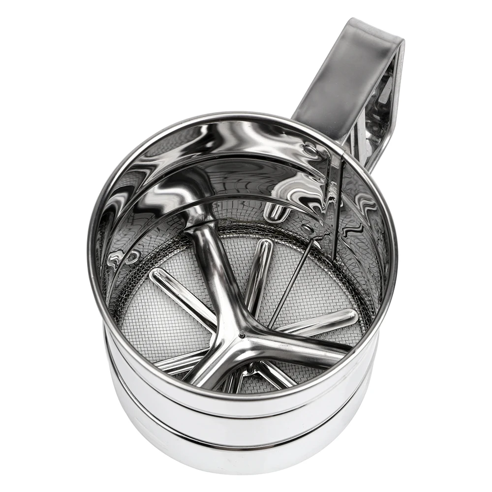 Flour Sifter Pastry Baking Tools Mesh Sifter Cup Icing Sugar Shaker Stainless Steel Sieve Cup