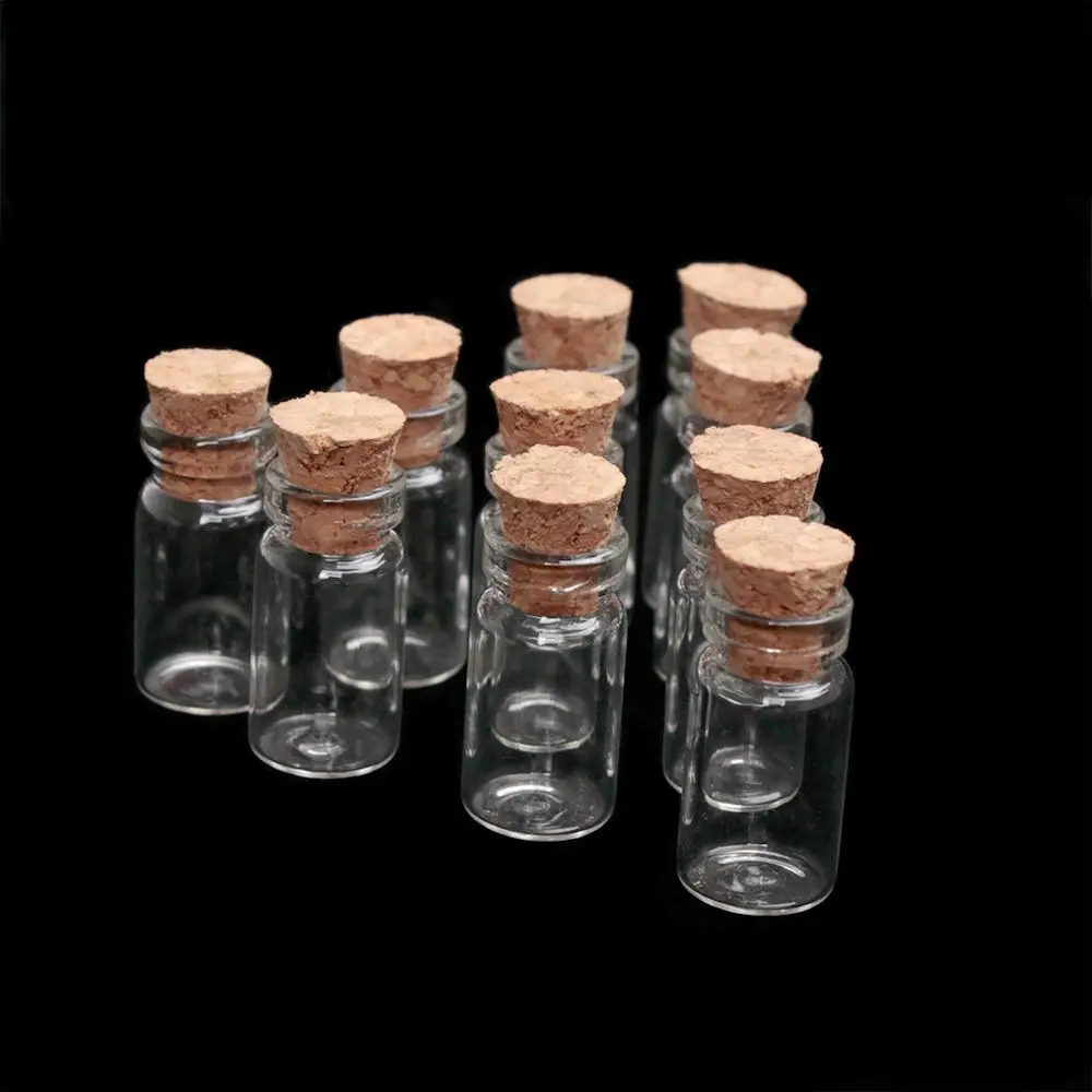 Christmas Wish Bottles Small Empty Clear Glass Bottles Vials 1/3/5/10/15/20ml 10Pcs for Holiday Wedding Home Decoration Gifts glass bottles mini glass bottles