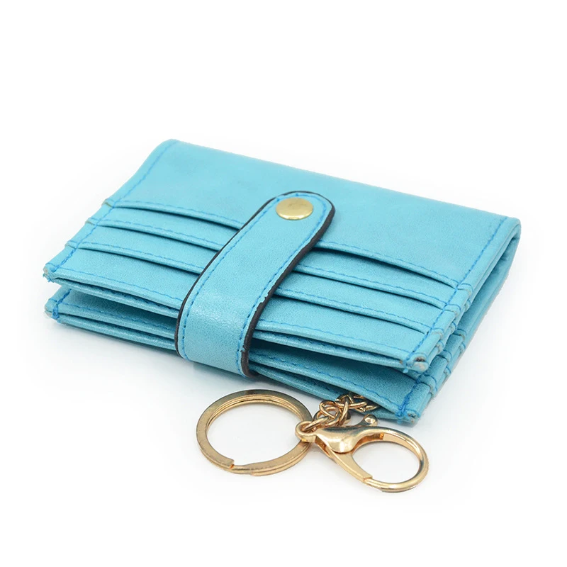 

Rfid Anti Leather Women Wallets Fashion Pu Keychain Women Wallet Solid Color Hasp Cartera Mujer Unisex Antitheft Rfid Coin Purse