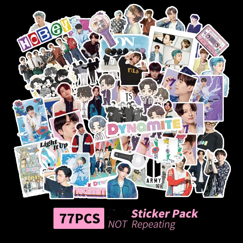 77 шт./Kpop Bangtan Boys корейские групповые наклейки для скейтборда шлема Подарочная