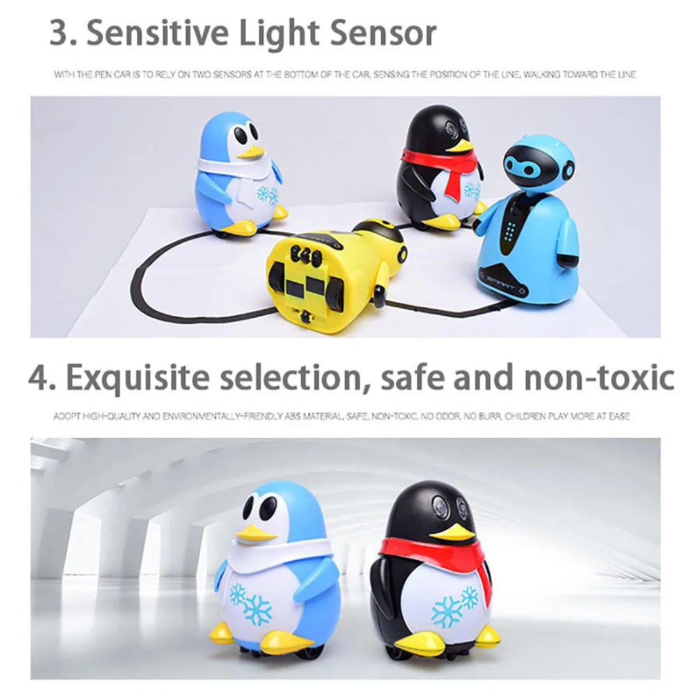 Follow Any Drawn Line Magic Pen Smart Inductive Cartoon Penguin Model Children Kids Toy Gift Educational Toy Christmas Gifts
