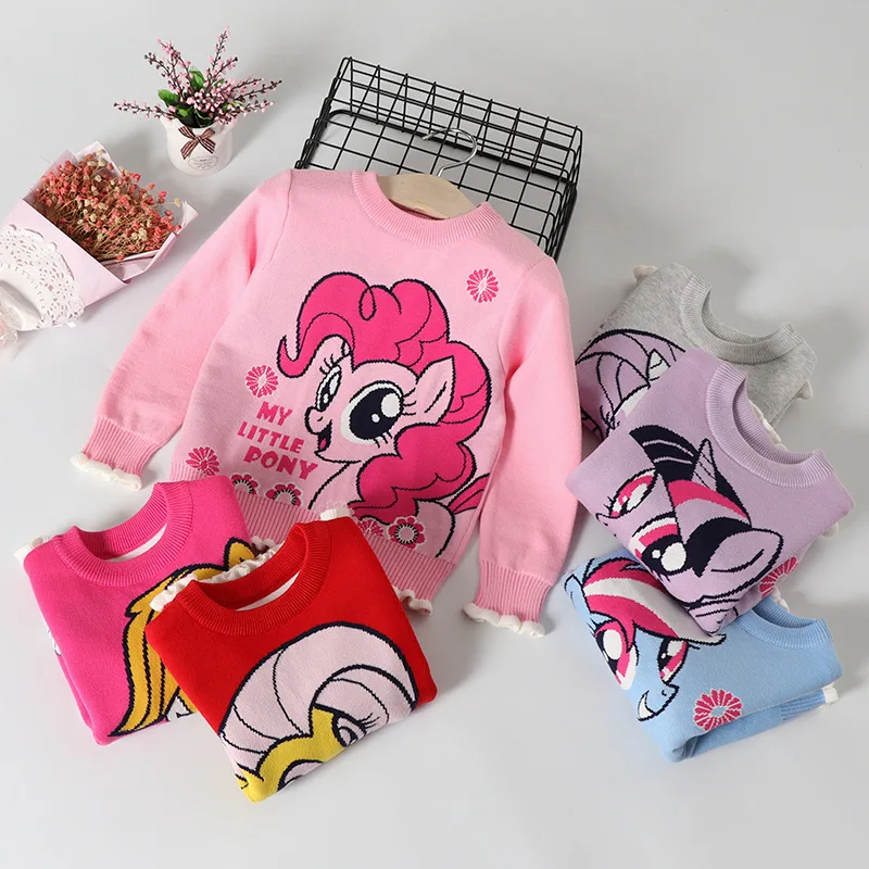 Детский свитер 19 стиль, осенне-зимний пуловер принцессы в Корейском стиле трикотажная рубашка для девочек универсальная рубашка для маленьких девочек