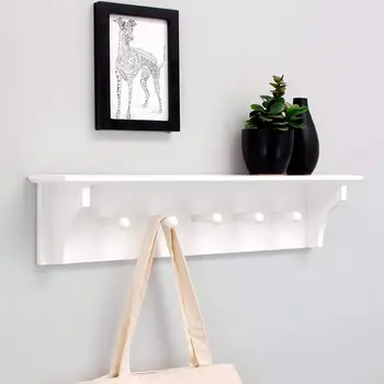 

Decorative Wall Shelf Rack Floating Coat And Hat Sundries Display Storage Box Prateleira Hanger Organizer Key Rack Wall Shelf