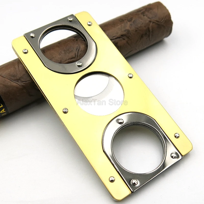 COHIBA элегантный из нержавеющей стали с двумя лезвиями супер острый сигарный нож сигарета режущий инструмент сигары нож ножницы карманный портативный