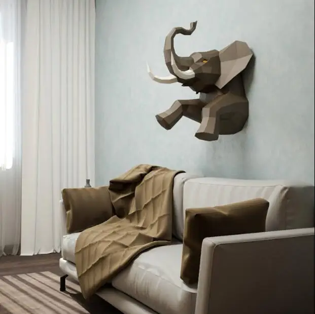 

3D Paper Model Elephant Precut Papercraft Home Decor Wall Decoration Puzzles Educational DIY Kids Toys Birthday Gift 2773