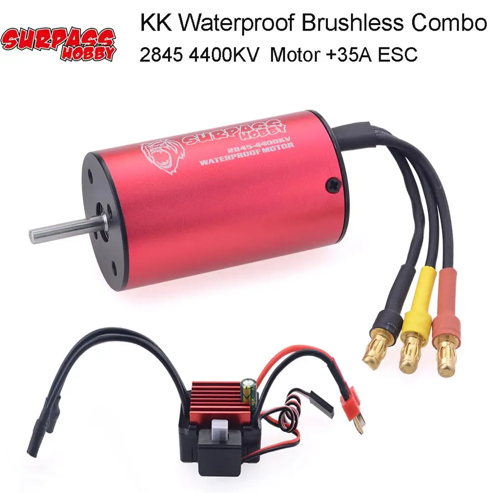 

KK Waterproof 2845 4400KV Sensorless Brushless Motor &35A ESC for 1/14 1/16 RC HSP HPI SCX10 D90 On-road Off-road Buggy Truck