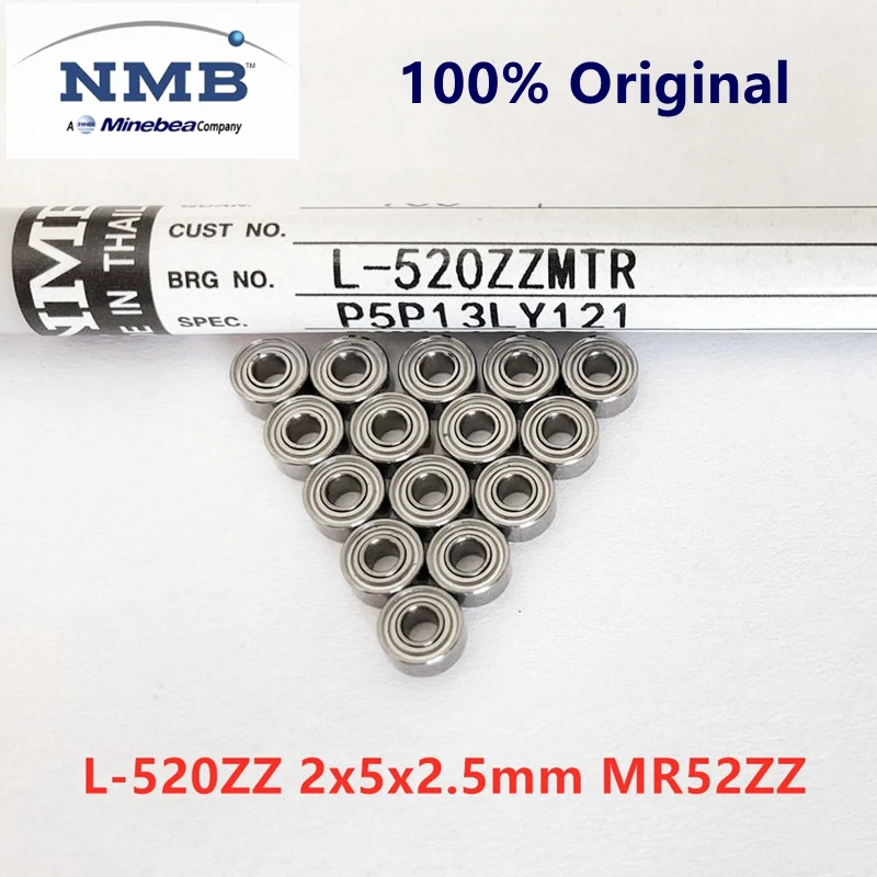 50pcs NMB high speed bearing L-520ZZ L-520 MR52ZZ 682ZZ 682 2*5*2.5 2*5*2.3 2*5*1.5 mm precision miniature ball bearings 520 miniature ball bearings