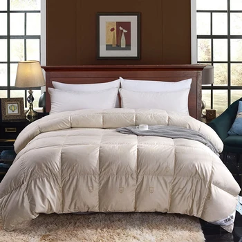 

Khaki Duck/Goose Down Quilt Blanket natural colored cotton Cover printed soft Spring Summer Duvet Comforter king queen size