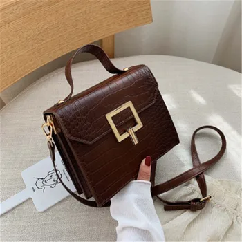 

Stone Pattern Mini Flap Crossbody Bags for Women 2020 PU Leather Shoulder Mesenger Bag Casual Lock Ladies Purses and Handbags