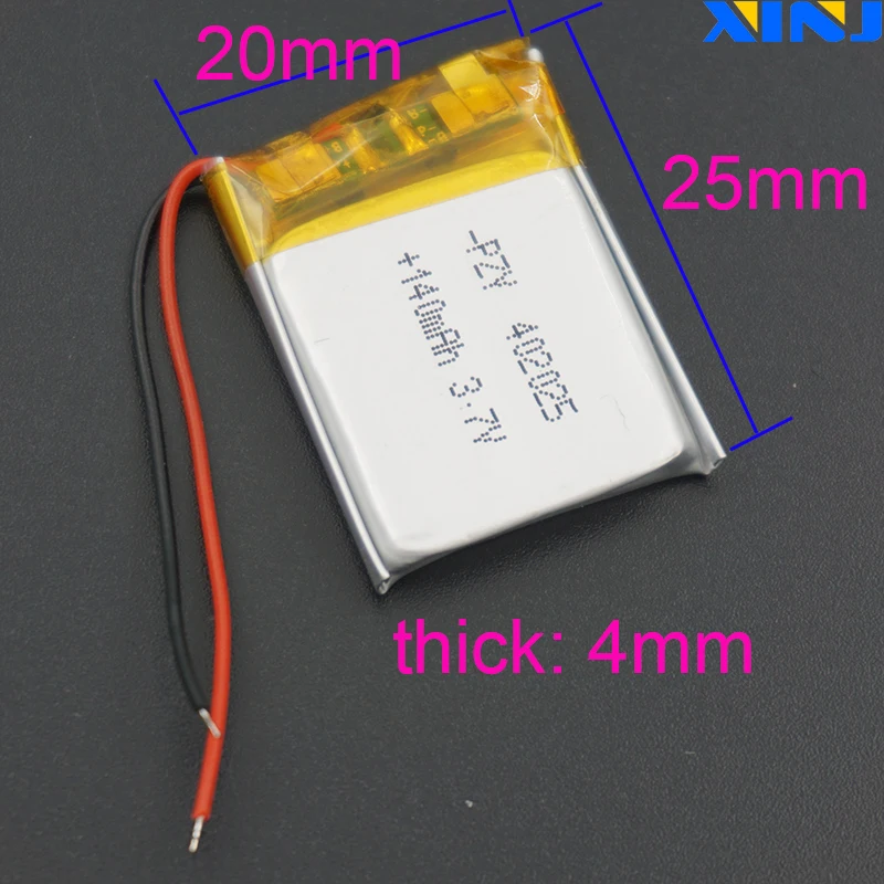 XINJ 3 7 V 140 mAh литий полимерный аккумулятор Li ion 402025 для GPS Sat Nav диктофон bluetooth mp3/mp4