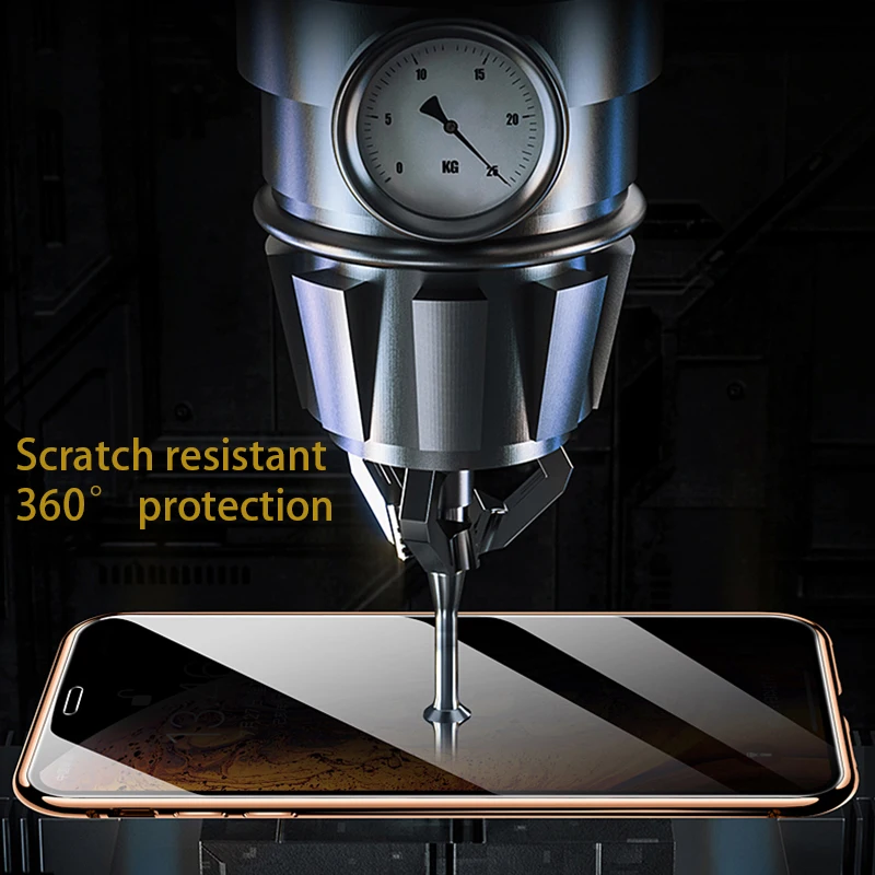 Магнитный чехол из закаленного стекла для iPhone XS 11 Pro MAX XR X 8 7 6 6S Plus, Защитный металлический бампер