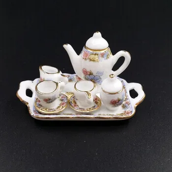 

Toy Dollhouse Miniatures 1:12 Accessories Mini Porcelain Sets DIY Handmade Doll House Ceramic Ornament Decoration