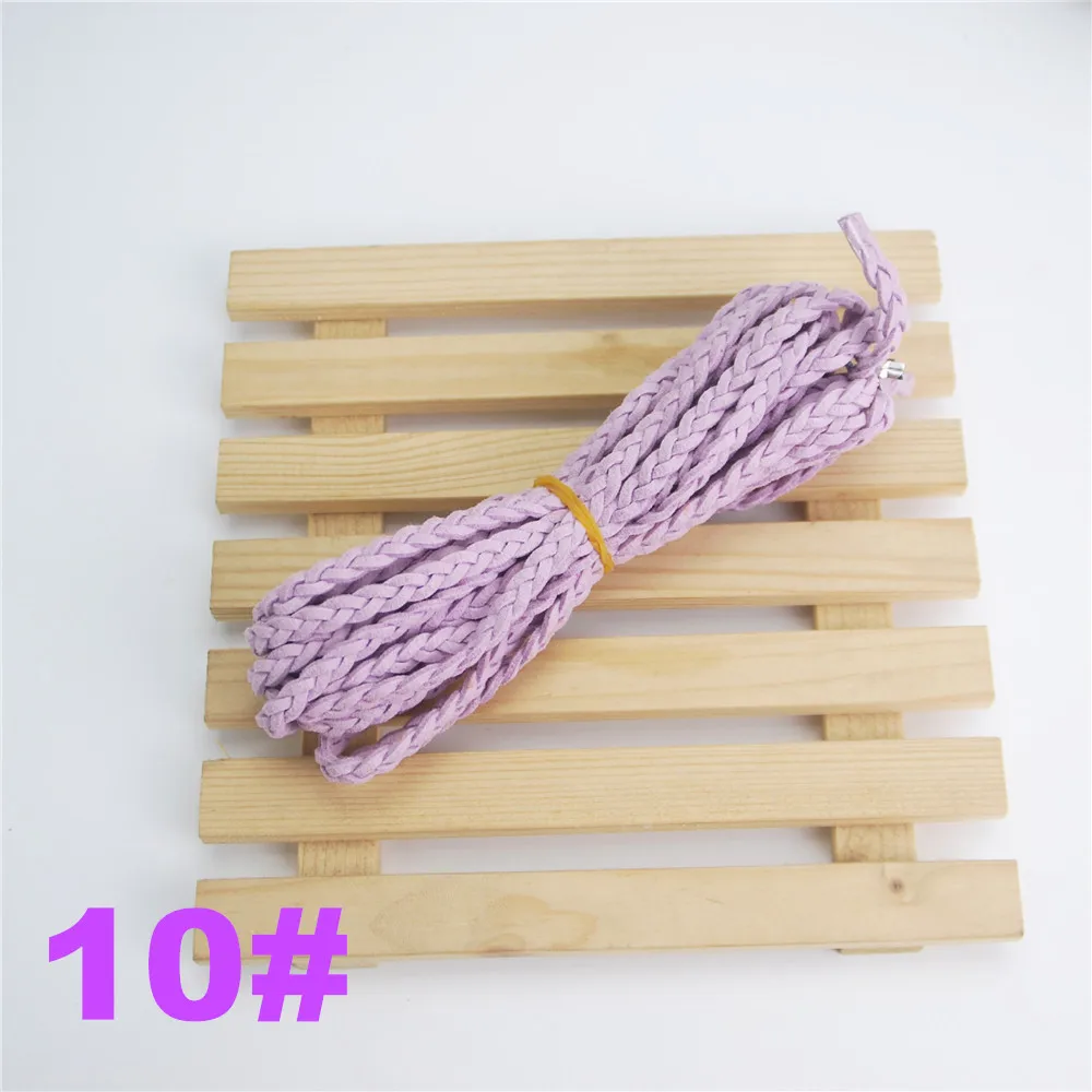 High quality 5meters/lot Faux Suede Leather Braided Beading Cord Rope Thread DIY Accessories 16color for choose ds234 - Цвет: 10