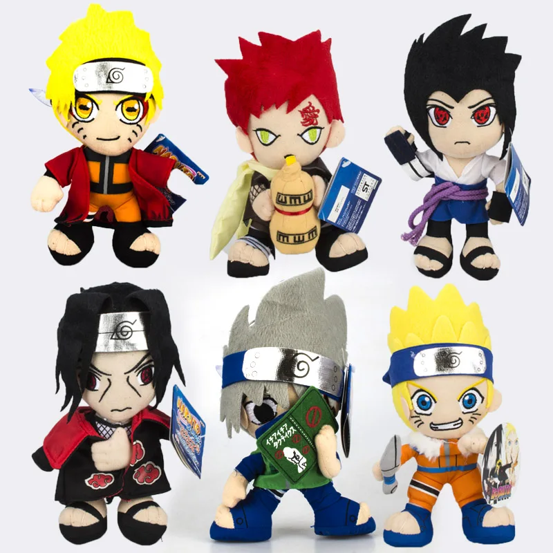 

Anime Naruto Plush Cotton Stuffed Soft Sasuke Doll Kakashi Sakura Gaara Itachi Obito Madara Killer Bee Dolls Toy for Children