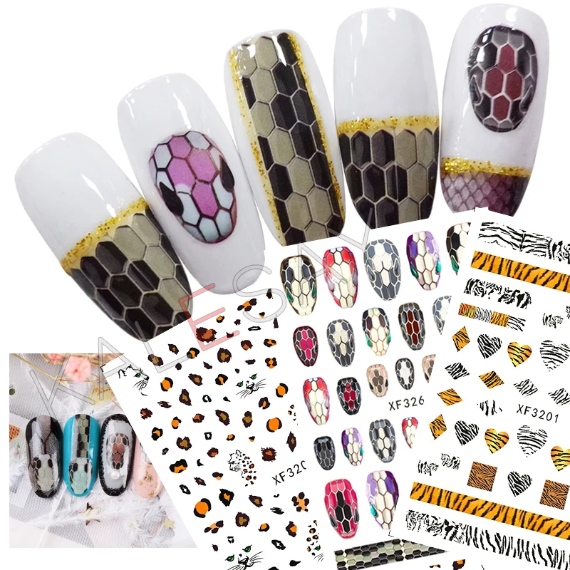 

Fashion Snake Leopard Nail Decals Sticker for Nails Decoration Back Glue Sticker Foil Decal Manicure for Nail Art Sticker Design