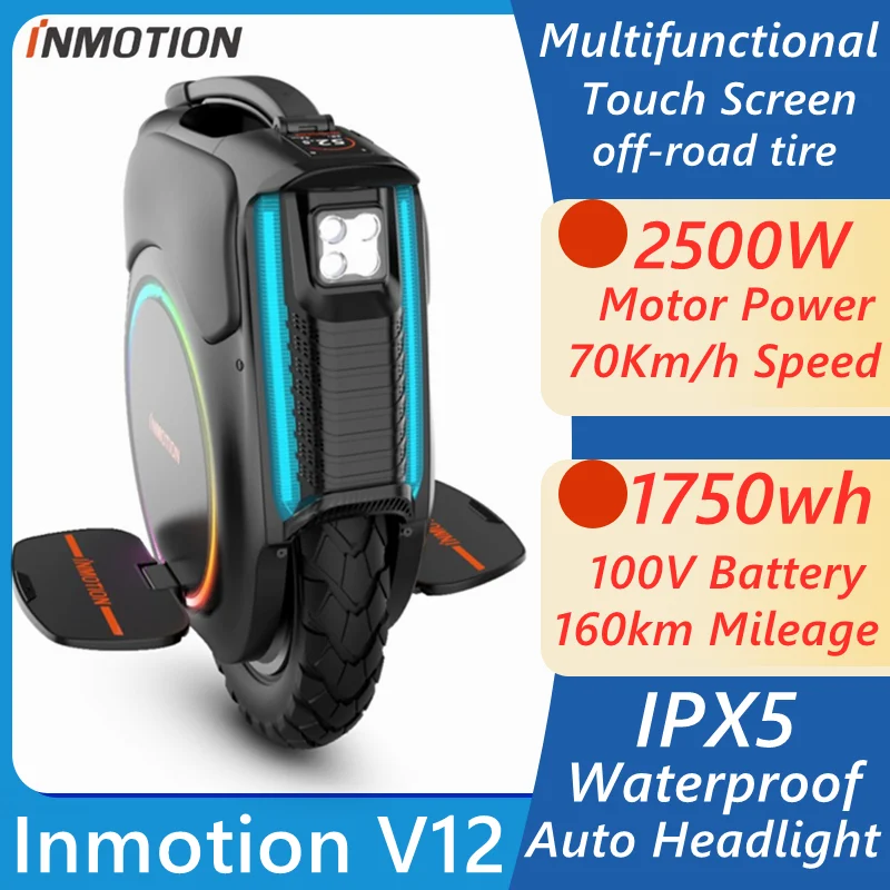 

Original Newest INMOTION V12HT Version Electric Unicycle 2800W 100V 1750Wh 60km/h V12 Smart Self Balance Monowheel Scooter