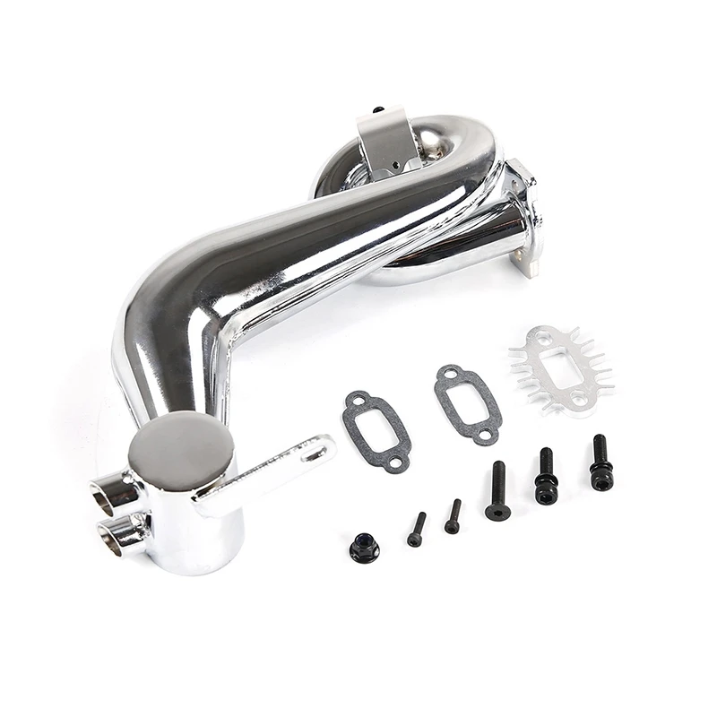 Chrome Resonant Tube Tuned Pipe Exhaust General for 1/5 HPI Baja King Motor Rc Car | Игрушки и хобби