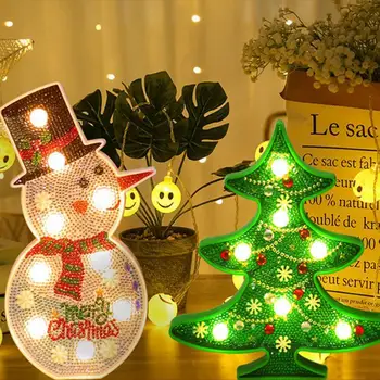 

Christmas LED Lighting DIY Diamond Painting Night Light Christmas Snowman Lights Weeding Decoration
