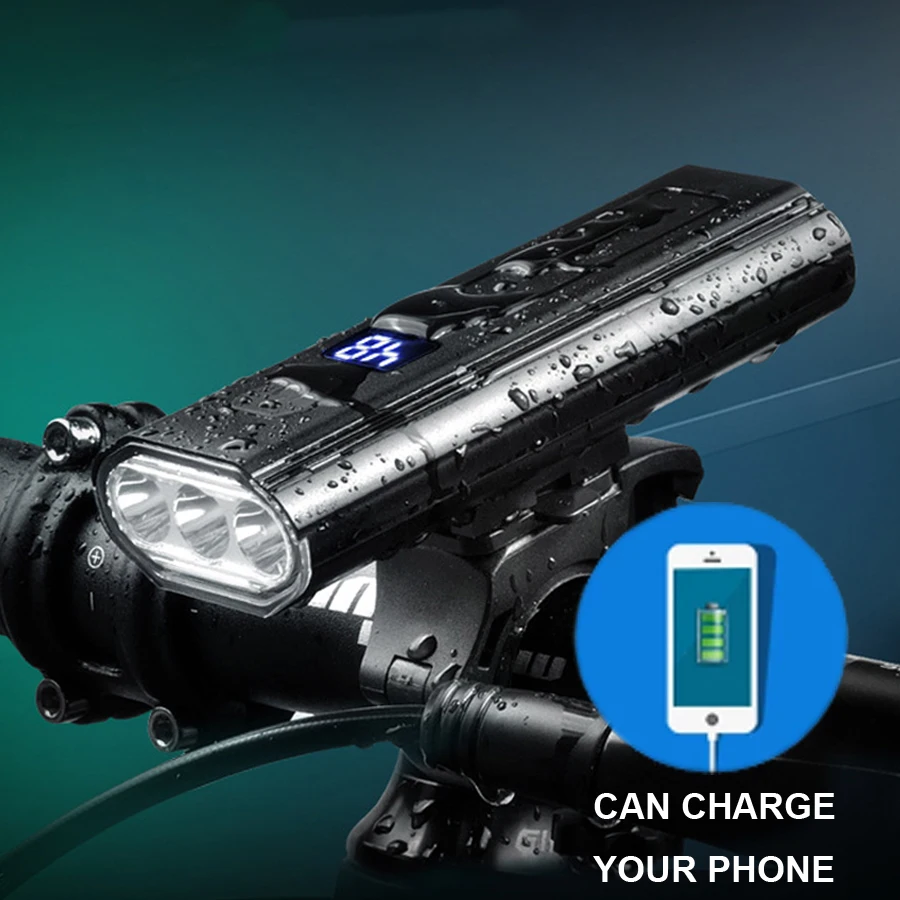 5200 мАч велосипедный фонарь 3 светодиода USB аккумуляторная фара велосипеда MTB