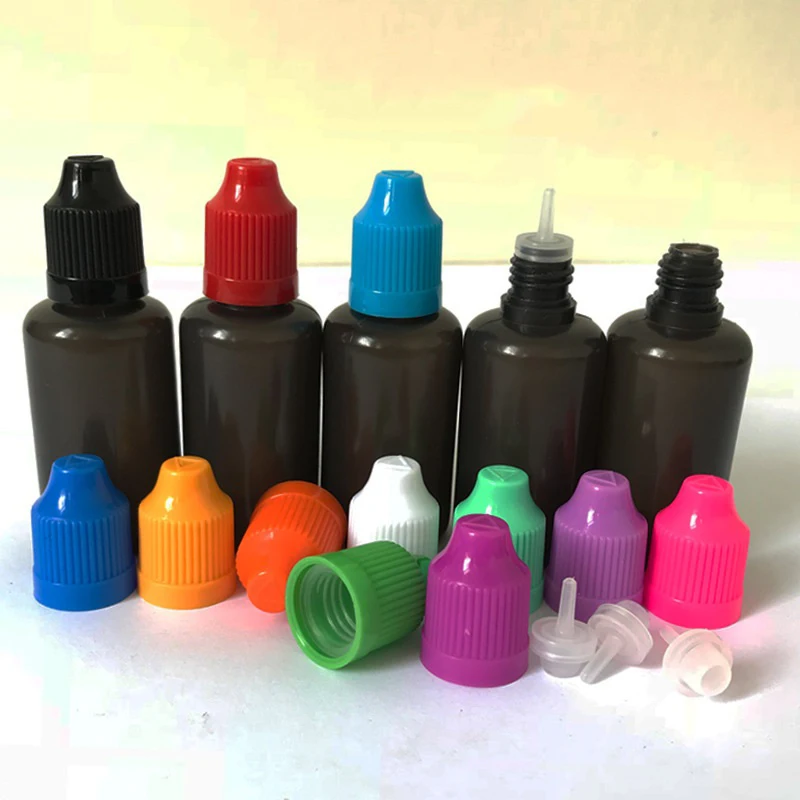 

5 Pcs Pack 10ml/30ml Black Soft Plastic PE Dropper Bottles Empty E Liquid Eyes Drop Refillable Bottle with Childproof Cap