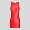 XCKNY Glossy buttocks dress elastic glossy tight skirt vest long skirt sexy tight dress casual base vest ► Photo 1/6
