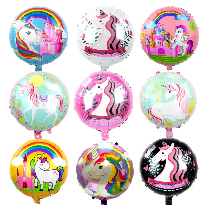 

Unicorn 18-inch unicorn aluminum membrane balloon children's birthday party decoration polly horse aluminum foil float ball