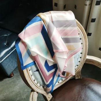 

2020 New Arrivals 53x53cm Real Silk Scarf Women's Bandana Small Square Printing Scarves Hair Band Hijab Scarf Head Scarf Bufanda