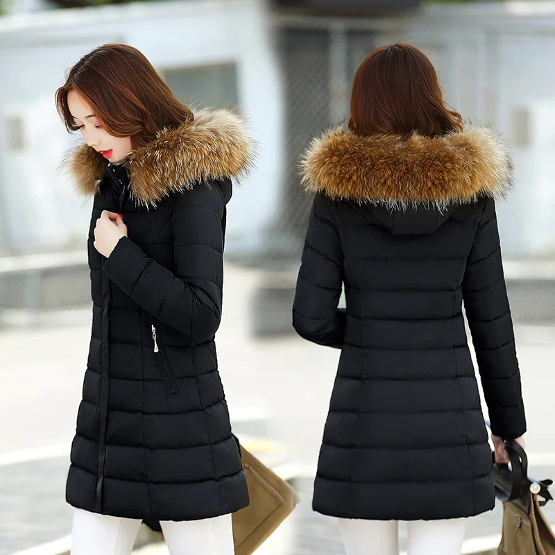 

Down Jacket Cotton-padded Clothes Women's Mid-length Korean-style Slim Fit Slimming Middle-aged Women Dress Fashion Large Size p