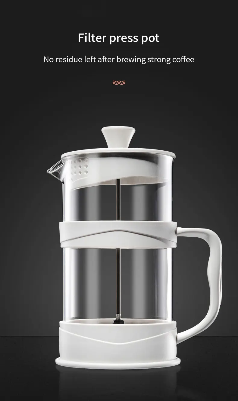 Portable Manual French Presses Pot Coffee Maker Hand Filter Pot Glass
