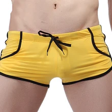 Пикантные Для мужчин плавательный Мужские шорты для купания купальники быстросохнущая шнурок Пляжные шорты пляжные шорты мужские для купания, сёрфинга трусы купальные костюмы с карманом