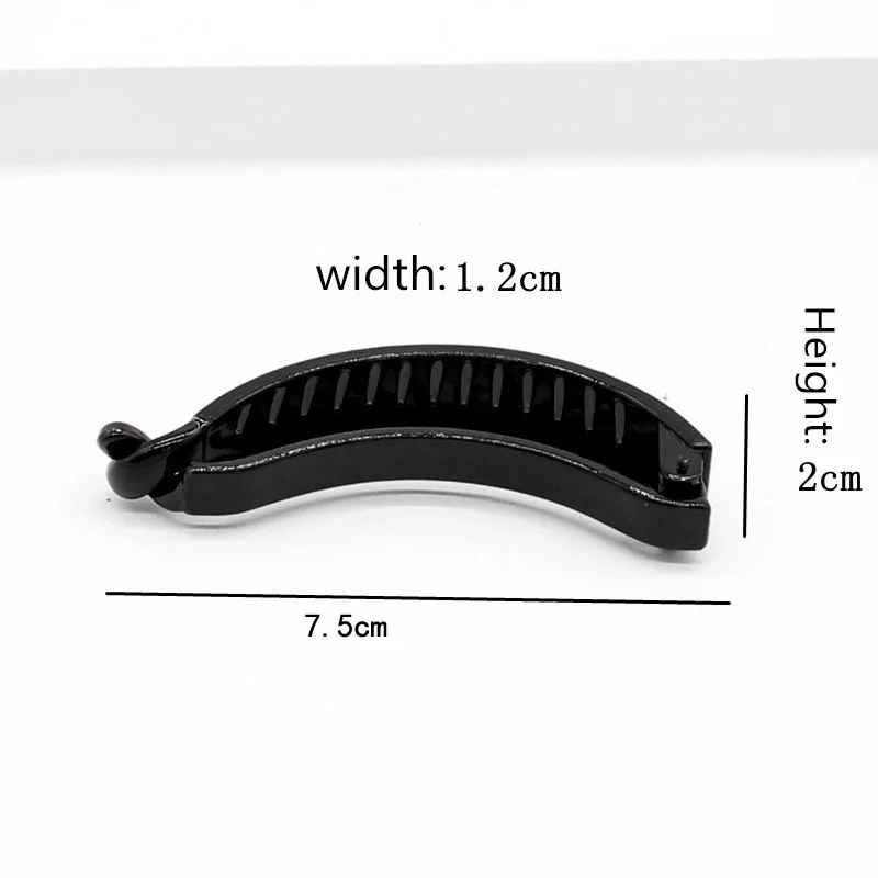Брендовая заколка для волос в форме банана черная ABS пластиковая Винтажная