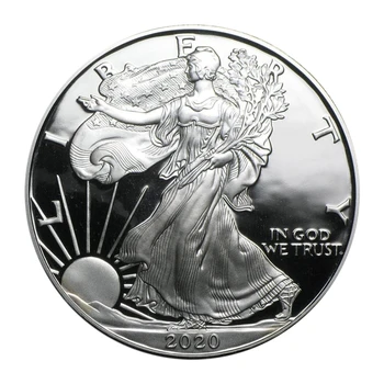 

2020 American Statue of Liberty Eagle Coin Silver plated Commemorative Coin 40mm x 3mm Collection new Gift home decoration