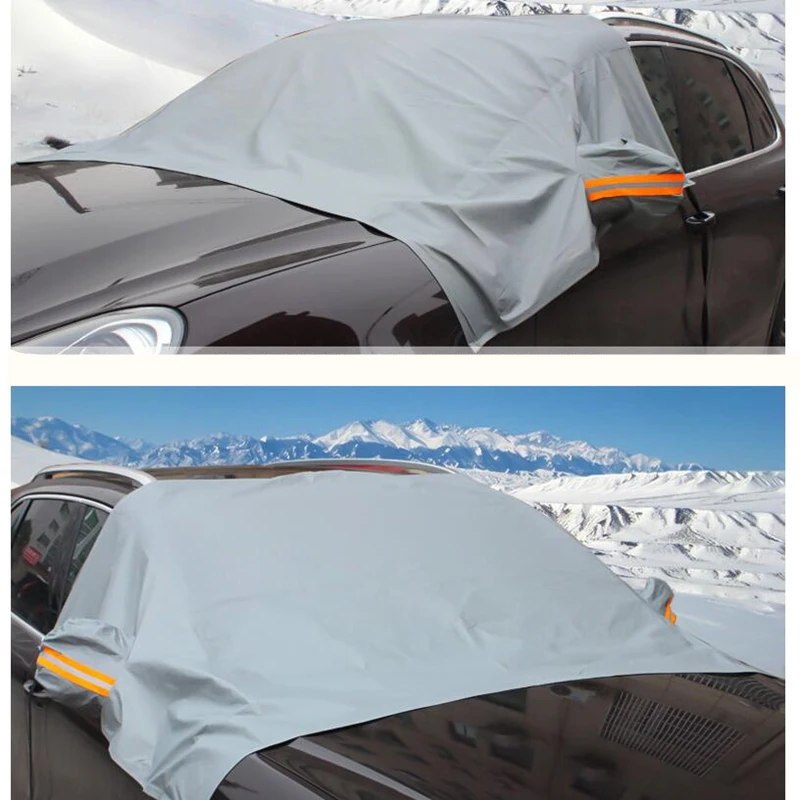 

Car Snow Block Cover Car Front Windshield Cover With Rear View Mirror Cover Snow File Anti-frost Anti-icing Car Protective Cover