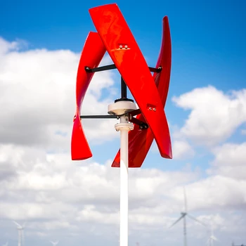 

R&X 400W Wind Turbine Power Generator Red Vertical Axis Windmill 3-Blades with controller for Home Boat Streetlight Noiseless