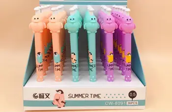 

new korea jump penguin automatic pencil cartoon school gift student Mechanical Pencil 0.5mm writing pen promotion pen 36pc/lot