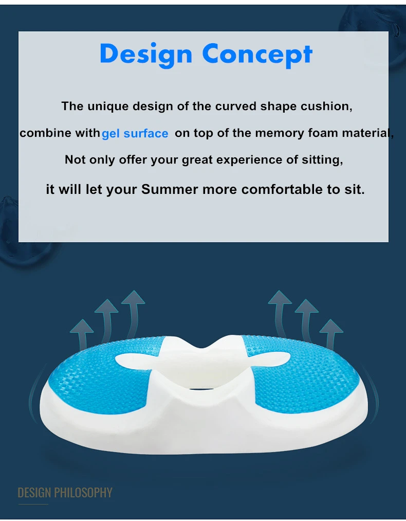 PurenLatex Cooling Gel Chair Cushion Seat Coccyx Comfort Hemorrhoid (4)