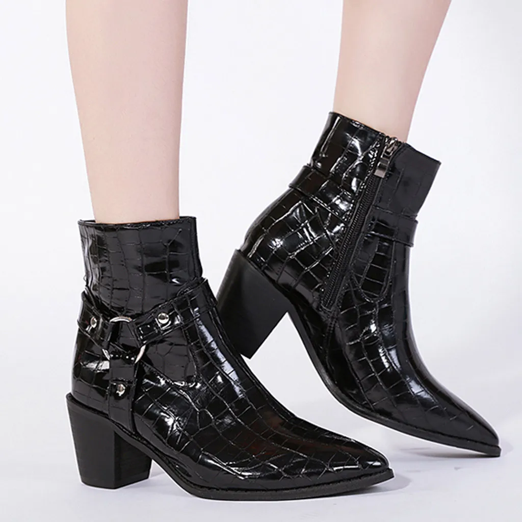 2019 мотоциклетные ковбойские ботинки в западном стиле женские кожаные короткие