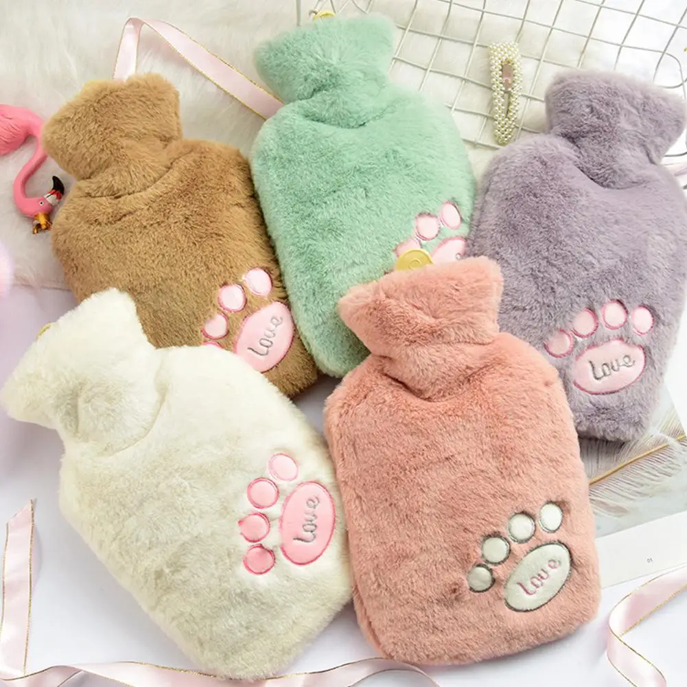 

LeadingStar Cute Cat Claw Plush Hot Water Bottle Water Children's Student Winter Warm Water Filling Hand Bag