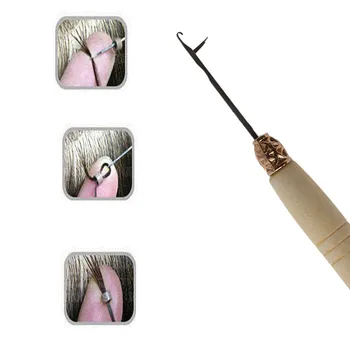 

New Wooden Handle Crochet For Hair Extension Wig Crochet Weave Threader Pulling Needle For Braiding Hair Craft Tools 10PCS/Set