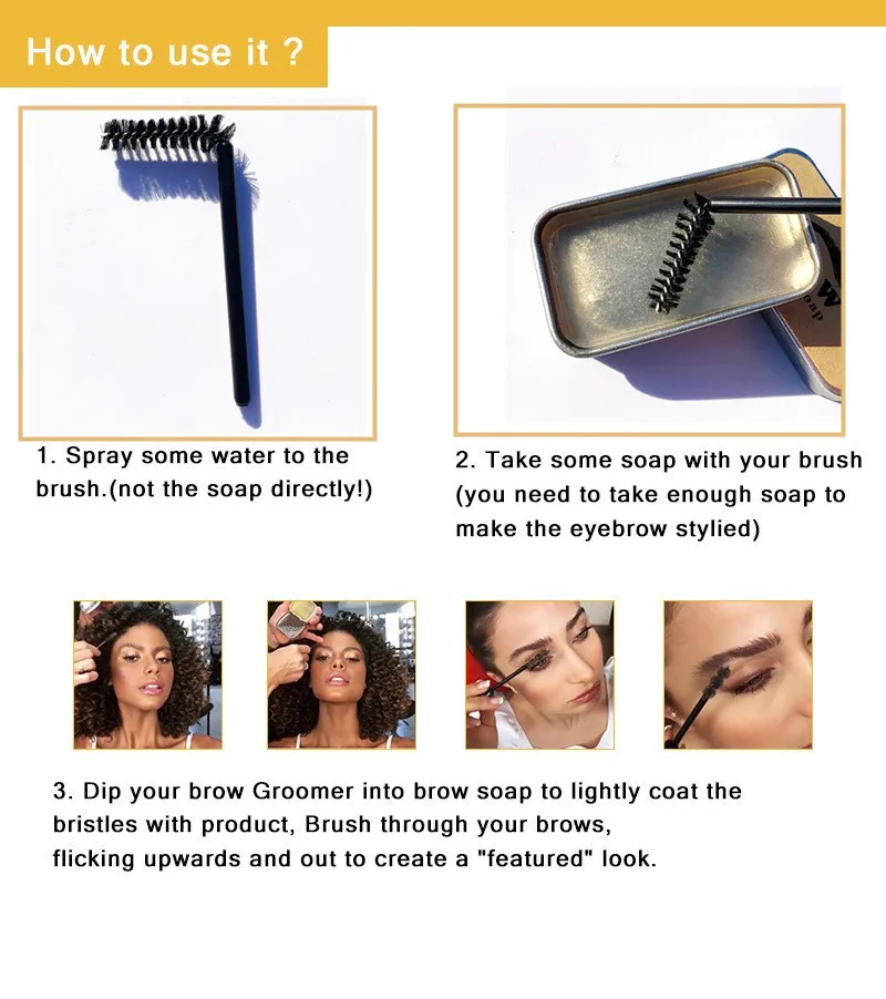 3D Feathery Brows макияж гель мыло брови комплект длительный бровей установка гель Водонепроницаемый бровей помада-ТИНТ косметика