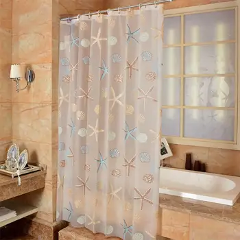 

40 Modern Bathroom Shower Curtain Waterproof Mildew PEVA Shower Curtains Starfish Seaside Style Bath Curtain for Shower Room