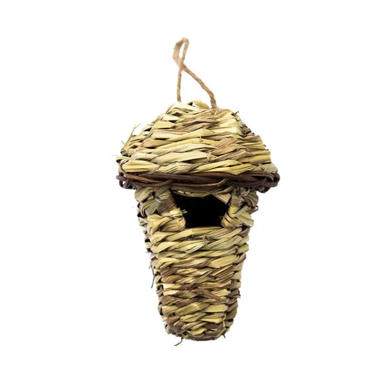Птичье гнездо натуральная трава яйцо клетка открытый декоративный Плетенный подвесной попугай хоус