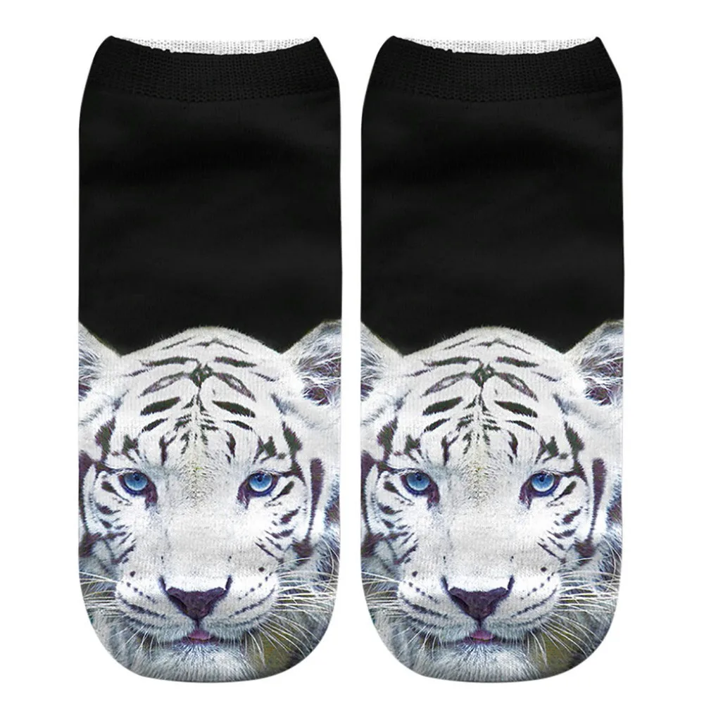 Повседневные спортивные носки средней длины с милым 3D принтом животных, гигантских панд, тигров, унисекс, супер свирепые носки унисекс с принтом панды