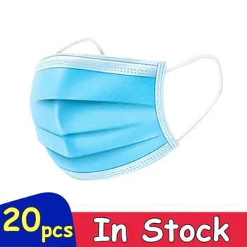 

Disposable Face Mask 3 Layer Nonwove Filter Disposable Mouth Mask Filter Earloop Breathable Melt-blown Masks In Stock 20pcs