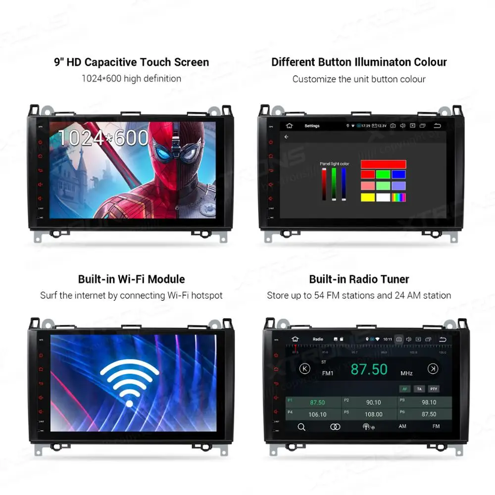 Автомобильный радиоплеер XTRONS Android 9 0 GPS OBD DAB для Mercedes Benz B Class W245 A W169 Viano Vito W639 Sprinter W906