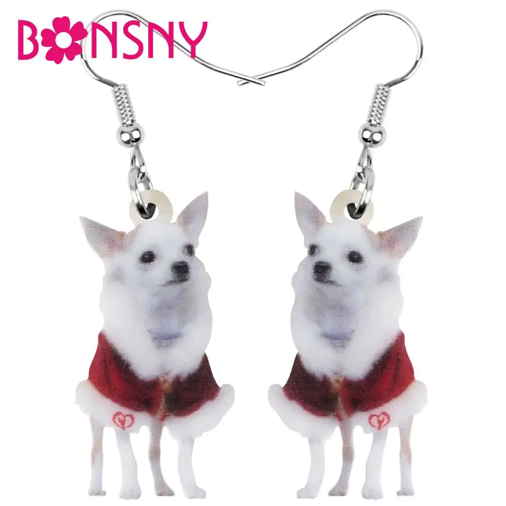 Bonsny акриловый Рождественский костюм чихуахуа собака украшение ювелирное