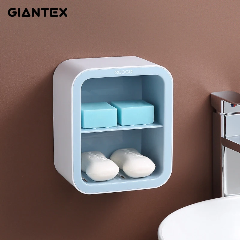 GIANTEX двухслойная стойка для мыла без сверления настенный держатель губка
