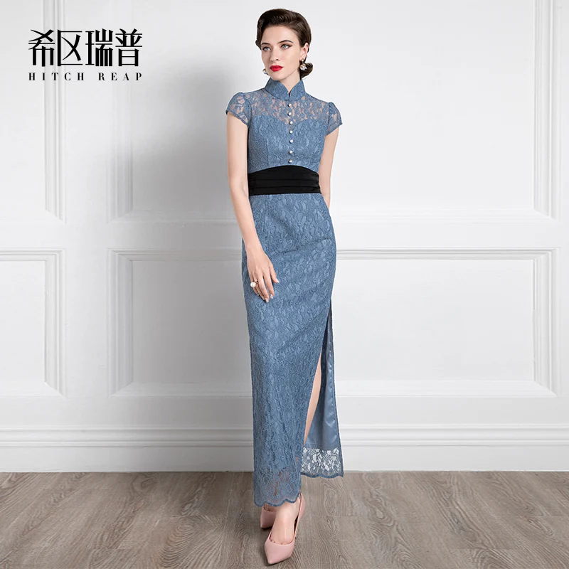 

High End Temperament Improved Cheongsam Dress Women'S New Summer Lace Dress