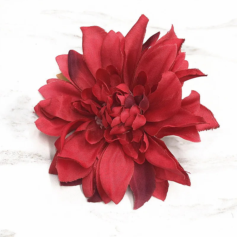 HINDJEF 5 шт. 9 см искусственные шелковые хризантемы свадьба дома ваза украшения «сделай сам» венок цветок стены Подарочная коробка ремесло поддельные цветы - Цвет: red