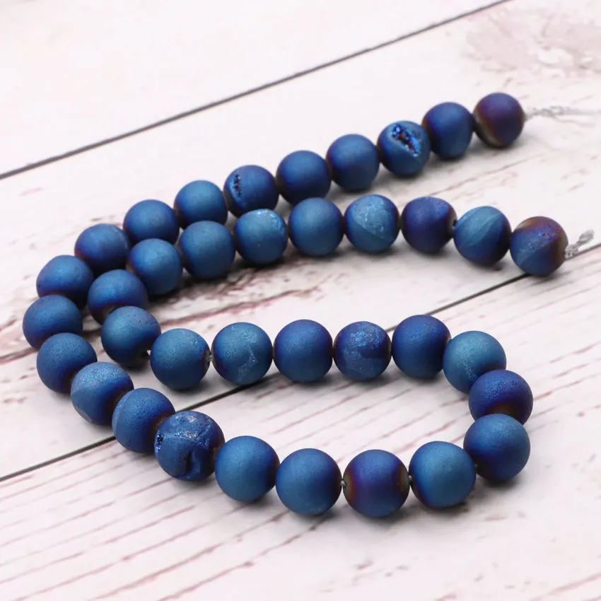 Natural Agates Geode Polished Crystal Healing Reiki Stone Quartz Loose Beads DIY Necklace Bracelet Strand Jewlrry Making 15&quotA985 |